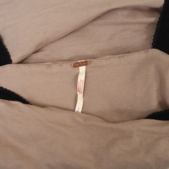 Free People 2 Tone Tank Blouse Top Sleeveless Picot Contrast Beach L NEW 281810 - Picture 8 of 8